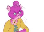  &gt;:( anthro bojack_horseman cat clothed clothing feline female fur green_eyes guide_lines inner_ear_fluff jewelry mammal necklace persian_cat pink_fur portrait princess_carolyn shoomlah slit_pupils solo 
