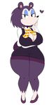  animal_crossing big_breasts black_nose breasts clothing female footwear hedgehog high_heels jinu labelle_able mammal nintendo open_mouth shoes simple_background solo thick_thighs video_games 
