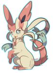  ambiguous_gender bow_tie eeveelution hi_res nintendo pok&eacute;mon pok&eacute;mon_(species) ribbons sitting solo sylveon tartii video_games 