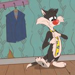  2017 anthro cat feline fur looney_tunes male mammal necktie solo sylvester tash0 tux warner_brothers 