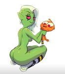  alien breasts butt digital_media_(artwork) disney domination duo female female_domination fur hair humanoid looking_at_viewer lord_dominator male male/female not_furry notched_ear nude red_eyes simple_background smile wander wander_over_yonder white_hair 