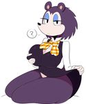  animal_crossing big_breasts breasts female half-closed_eyes hedgehog jinu labelle_able mammal nintendo simple_background solo thick_thighs video_games 