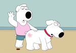  brian_griffin butt canine dog family_guy hand_print jasper_(family_guy) mammal spanking 