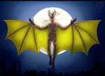  2017 bat brown_fur city cityscape flying flying_fox fruit_bat fur hair male mammal mirramortas moon night nude purple_eyes solo specter_koen stripes tasteful_nudity white_hair wings 