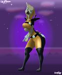 2017 anthro avian beak belt big_breasts bird breasts clothed clothing cloud crunchyspoon dagger detailed_background digital_media_(artwork) disney ducktales ducktales_(2017) eyelashes eyeshadow female fog gabby_mcstabberson hi_res hood illuminati looking_at_viewer makeup melee_weapon night non-mammal_breasts open_mouth pose shiny sky smile solo standing star starry_sky sword tight_clothing tongue weapon wide_hips 