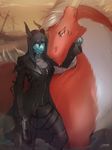  anthro avi axis breasts clothing dragon duo female feral kardie ranged_weapon weapon 