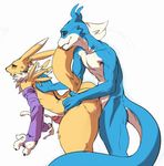  anal anal_penetration butt canine cum cumshot digimon duo ejaculation erection flamedramon male male/male mammal moan orgasm orgasm_face penetration penis renamon reptile scalie sex simple_background tzarvolver white_background 