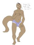  bulge chaoschaocrack lizard male reptile saucy_(character) scalie solo text 