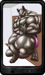  abstract_structure biceps big_tail black_sclera bulge cat cellphone clothing deltoids digitigrade feline huge_muscles male mammal muscular muscular_arms muscular_legs paws phone photo rag small_head thick_neck thick_thighs triceps underwear whiskers xatanlion 
