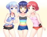  aliasing fang faubynet gochuumon_wa_usagi_desu_ka? jouga_maya kafuu_chino loli natsu_megumi swimsuit white 