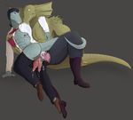  anal anal_penetration animal_genitalia clothed clothing cum cum_inside digital_media_(artwork) disney duo erection hair male male/male penetration penis saberhorn_(artist) scalie simple_background smile star_vs._the_forces_of_evil svtfoe toffee_(svtfoe) 