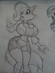  auntie_vixen big_breasts breasts canine chochi cleavage clothed clothing female fox hourglass_figure huge_breasts mammal midriff shorts sketch solo tight_clothing voluptuous wide_hips 