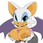  2017 anthro areola bat bat_wings big_areola big_breasts breasts clothed clothing digital_media_(artwork) duo eyelashes female huge_breasts looking_at_viewer makeup male male/female mammal mascara membranous_wings penis rouge_the_bat sex simple_background smile smirk solo_focus sonic_(series) titfuck topless white_background wings xylas 