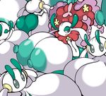  2017 anthro areola big_breasts breasts butt eyelashes female floette flora_fauna florges flower green_nipples group huge_breasts humanoid hyper hyper_breasts nintendo nipples not_furry nude open_mouth petronoise plant pok&eacute;mon pok&eacute;mon_(species) pok&eacute;morph video_games white_skin wide_hips 