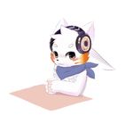  2017 animated beverage canine cup cute headphones headset lyricwulf male mammal scarf senz table tea waving_tail wolf 