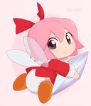  bow crystal diaper fairy female flying hair kirby_(series) looking_at_viewer merunyaa nintendo pink_hair ribbon_(kirby) solo video_games wings 