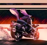  2017 anthro canine clothed clothing conditional_dnp digital_media_(artwork) dog duo female hair male mammal motorcycle purple_hair sitting trunchbull vehicle wolf 