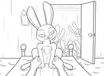  2016 anthro bed being_watched biting_lip black_and_white buckteeth canine clitoris cowgirl_position crowd dewlap disney duo_focus exhibitionism female flat_chested fox group half-closed_eyes inside judy_hopps lagomorph male male/female mammal monochrome navel nick_wilde nude on_bed on_top penetration penis pussy rabbit sex signature teeth tggeko vaginal vaginal_penetration zootopia 