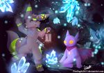  2017 cape cave cloak clothing crystal cute diamond_(disambiguation) eeveelution exploring eyewear glasses lamp light male nintendo pok&eacute;mon pok&eacute;mon_(species) sableye senz umbreon video_games 