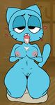  &lt;3 2017 after_sex anthro bedroom_eyes big_thighs blue_fur breasts cartoon_network cat cum cum_in_mouth cum_inside cum_on_breasts cum_on_tongue digital_media_(artwork) fangs feline female fur half-closed_eyes holding_breast itsded kneeling looking_at_viewer mammal navel nicole_watterson nipples nude pose presenting presenting_breasts pussy raised_tail seductive simple_background solo the_amazing_world_of_gumball tongue tongue_out whiskers wide_hips 