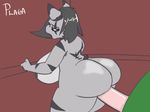  2017 animated anthro big_breasts big_butt breasts butt digital_media_(artwork) duo feline female huge_butt looking_back male male/female mammal nipples parfait_(plaga) penis plaga sex slightly_chubby thick_thighs 