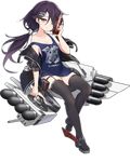  azur_lane bare_shoulders black_hair black_legwear bottle breasts cassin_(azur_lane) cleavage clothes_writing full_body hair_ornament long_hair low_ponytail machinery mole mole_under_eye off_shoulder official_art one_eye_closed ootsuki_momiji orange_eyes remodel_(azur_lane) rudder_shoes small_breasts solo strap_slip tachi-e thigh_strap thighhighs transparent_background zettai_ryouiki 