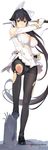  azur_lane bangs bare_shoulders black_footwear black_hair black_legwear blunt_bangs blush bra breasts brown_eyes circle_name cleavage closed_mouth crotch_seam double-breasted fighting_stance full_body gloves holding holding_sheath holding_sword holding_weapon katana large_breasts leg_up loafers long_hair long_sleeves looking_at_viewer mibu_natsuki military military_uniform miniskirt panties panties_under_pantyhose pantyhose pantyshot pantyshot_(standing) pleated_skirt ponytail scabbard serious sheath shoes simple_background skirt solo standing sword takao_(azur_lane) thighband_pantyhose torn_clothes torn_legwear underwear uniform unsheathed very_long_hair weapon white_background white_bra white_gloves white_skirt 