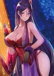  alternate_costume bangs bare_shoulders black_gloves blush breasts cityscape cleavage closed_mouth covered_navel covered_nipples cowboy_shot cup dress drinking_glass dutch_angle fate/grand_order fate_(series) gloves hair_between_eyes head_tilt holding holding_cup indoors large_breasts light_particles long_hair looking_at_viewer luse_maonang minamoto_no_raikou_(fate/grand_order) parted_bangs pelvic_curtain purple_eyes purple_hair purple_scrunchie red_dress scrunchie see-through sleeveless sleeveless_dress smile solo standing straight_hair thighs tsurime very_long_hair window wrist_scrunchie 