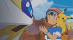  1boy animated animated_gif lick lion pikachu pokemon pokemon_(anime) pokemon_(creature) pokemon_sm_(anime) satoshi_(pokemon) solgaleo 