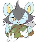  artist_request furry groping hand lowres luxray yellow_eyes 