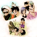  6+boys :d ;) annoyed baby black_eyes black_hair black_shirt blue_eyes blue_hair bracelet brothers bulma cape chi-chi_(dragon_ball) chinese_clothes couple diaper dragon_ball dragon_ball_z facing_away family father_and_son frown hetero jewelry looking_at_another looking_up masa_(p-piyo) mother_and_son multiple_boys multiple_girls nervous nib_pen_(medium) one_eye_closed open_mouth piccolo pink_shirt pointy_ears shirt short_hair siblings simple_background sleeping sleeping_on_person smile son_gohan son_gokuu son_goten sunglasses sweatdrop traditional_media trunks_(dragon_ball) turban vegeta videl white_background 