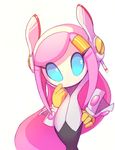  1girl blue_eyes female gloves halgalaz kirby:_planet_robobot kirby_(series) long_hair nintendo pink_hair robot_girl simple_background solo susie_(kirby) tagme 