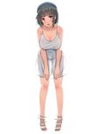  :d bangs bare_arms bare_legs bare_shoulders barefoot beret black_hair blue_hat blush breasts dress eyebrows_visible_through_hair groin hanging_breasts hat highres jpeg_artifacts kantai_collection large_breasts leaning_forward legs_apart legs_up md5_mismatch open_mouth red_eyes revision see-through short_hair simple_background sleeveless sleeveless_dress smile solo soushou_nin standing sundress takao_(kantai_collection) tareme toes wading water white_background white_dress 