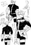  armor bodysuit character_sheet fate/extra fate/grand_order fate_(series) gawain_(fate/extra) gawain_(fate/grand_order) greyscale male_focus monochrome multiple_views muscle simple_background sketch white_background 