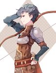  armor arrow blue_eyes blue_hair bow_(weapon) fire_emblem fire_emblem_echoes:_mou_hitori_no_eiyuuou highres male_focus paison quiver simple_background sisuko1016 solo upper_body weapon white_background 