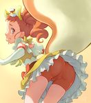  :t animal_ears arisugawa_himari ass bike_shorts bow brown_eyes brown_hair cake_hair_ornament chocokin cowboy_shot cure_custard dress elbow_gloves extra_ears food_themed_hair_ornament from_behind gloves hair_ornament kirakira_precure_a_la_mode looking_at_viewer magical_girl orange_bow orange_shorts ponytail precure short_hair shorts shorts_under_skirt signature simple_background solo squirrel_ears squirrel_tail tail white_gloves yellow_background yellow_bow yellow_dress 