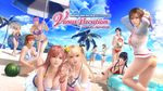  3d 6+girls ayane_(doa) bikini blonde_hair dead_or_alive dead_or_alive_xtreme_3_fortune dead_or_alive_xtreme_beach_volleyball everyone helena_douglas hitomi_(doa) honoka_(doa) kasumi_(doa) kokoro_(doa) marie_rose misaki_(doa) momiji_(ninja_gaiden) multiple_girls nyotengu official_art swimsuit tecmo 