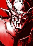  glowing glowing_eyes gradient highres kanno_takanori mazinger_z mazinger_z_(mecha) mecha nagai_gou_(style) no_humans official_style oldschool red sketch solo super_robot upper_body 