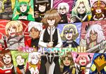  6+girls absurdres achilles_(fate) ahoge amakusa_shirou_(fate) animal_ears armor armored_dress astolfo_(fate) atalanta_(fate) avicebron_(fate) balmung_(fate/apocrypha) bangs black_hair black_pants blonde_hair book bridal_veil brown_hair cape capelet cat_ears chain chiron_(fate) cloak closed_eyes commentary_request dark_skin eyebrows_visible_through_hair facial_hair fang fate/apocrypha fate_(series) frankenstein's_monster_(fate) fur_trim gauntlets green_eyes green_hair headpiece highres holding holding_book holding_sword holding_weapon horn jack_the_ripper_(fate/apocrypha) jeanne_d'arc_(fate) jeanne_d'arc_(fate)_(all) karna_(fate) long_hair long_sleeves looking_at_viewer mask mordred_(fate) mordred_(fate)_(all) multicolored_hair multiple_boys multiple_girls mustache one_eye_closed open_clothes otoko_no_ko pale_skin pants pink_hair priest purple_eyes purple_hair red_eyes sakuragi_anju scar scar_across_eye semiramis_(fate) shirt short_hair sieg_(fate/apocrypha) siegfried_(fate) silver_hair spartacus_(fate) sweatdrop sword tattoo thumbs_up turtleneck two-tone_hair v veil very_long_hair vlad_iii_(fate/apocrypha) waistcoat weapon white_shirt william_shakespeare_(fate) yellow_eyes 