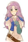  armor belt blouse blush bracer circlet fingerless_gloves fire_emblem fire_emblem:_rekka_no_ken flat_chest florina gloves green_eyes hands_on_own_chest hands_together long_hair looking_at_viewer purple_hair saichi_(meme+) simple_background sketch solo sweatdrop tearing_up upper_body wavy_mouth white_background 