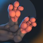  2017 3_toes 3dinoz anthro black_skin faceless_ambiguous foot_focus foot_shot kobold multicolored_skin pink_skin plantigrade simple_background solo toes two_tone_skin 
