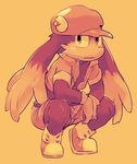  anthro boots clothed clothing crouching footwear gloves hat klonoa klonoa_(series) long_ears male mammal masshiro monochrome open_shirt shorts simple_background solo 