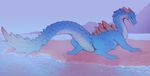  2017 ambiguous_gender blue_scales capcom claws d-sui digital_drawing_(artwork) digital_media_(artwork) dragon feral hi_res horn lagiacrus leviathan_(mh) monster monster_hunter reptile scales scalie simple_background solo video_games 