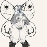  anthro arthropod breasts exwolf85 female godzilla_(series) insect mothra nipples pussy solo wide_hips wings 