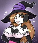  big_breasts breasts brown_eyes brown_hair canine charlie_(duckdraw) cleavageelbow_glove clothing cosplay dalmatian dog dragon&#039;s_crown duckdraw ear_piercing female hair hat lips long_hair mammal mature_female mother parent piercing sorceress_(dragon&#039;s_crown) witch_hat 