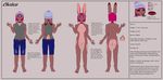  anthro breasts bright_hair chelsea clothed clothing female hat lagomorph mammal model_sheet nude pussy rabbit solo unknown_artist 