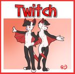  anthro bat bat_ferret_hybrid black_fur chest_tuft cuntboy ferret fur hybrid intersex mammal mustelid red_eyes red_fur red_skin roger tuft twitch_firefly white_fur wings 