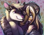  &lt;3 2017 anthro blackmustang13 clothed clothing colored_eyes cuddling cute digital_media_(artwork) duo equine fur grey_fur hair horse hug long_hair male male/male mammal marsupial opossum sabo_punk simple_background smile spade_(character) stripes topless white_fur zebra 