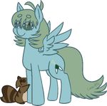  2017 ahoge alpha_channel blue_eyes blue_fur brown_fur cabbitking cicada_caller cutie_mark duo equine eyebrows_visible_through_hair fan_character feral friendship_is_magic fur green_eyes green_hair hair half-closed_eyes heterochromia hooves horse mammal my_little_pony pegasus pony procyonid raccoon signature simple_background tan_fur transparent_background wings 