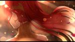 artist_name blurry depth_of_field facing_away floating_hair from_behind glint isshiki_(ffmania7) letterboxed long_hair petals ponytail pyrrha_nikos rwby sidelocks signature solo twitter_username upper_body 